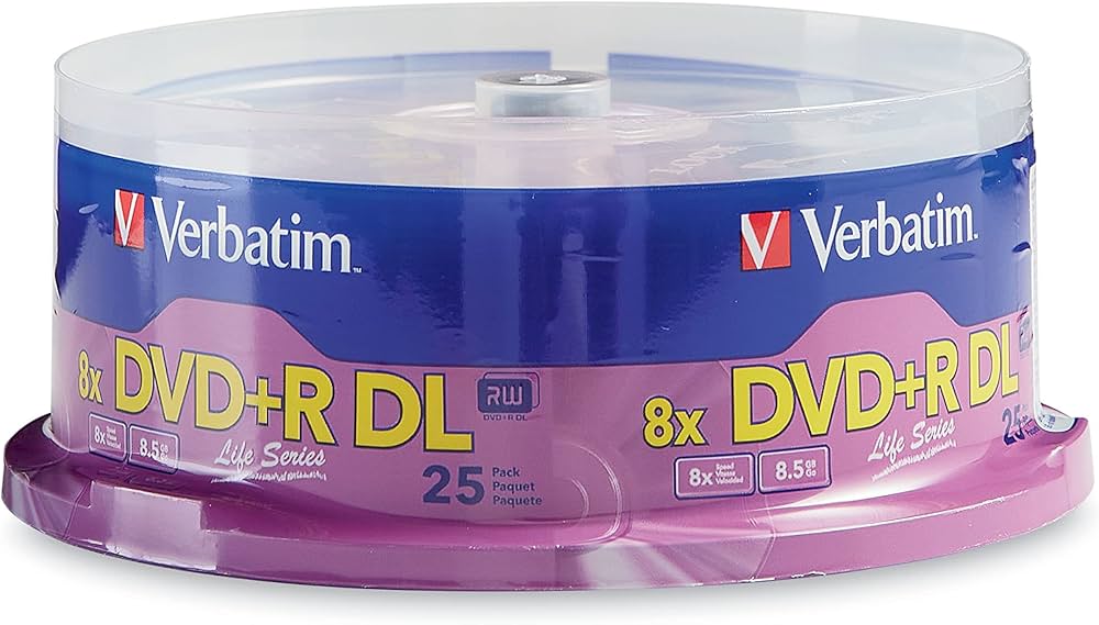 Verbatim DVD+R DL Double Layer 8.5GB 8X LifeSeries - 25pk Spindle Verbatim DVD+R DL Double Layer 8.5GB 8X LifeSeries - 25pk Spindle